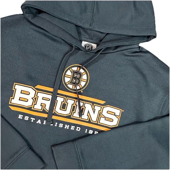 Boston Bruins NHL Logo Hockey Hoodie Sweatshirt Men's Large Gray EUC - Picture 3 of 8